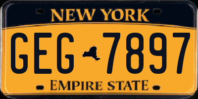 NY license plate GEG7897