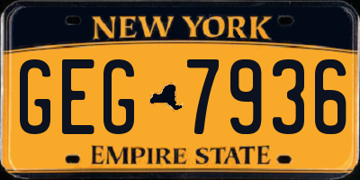 NY license plate GEG7936