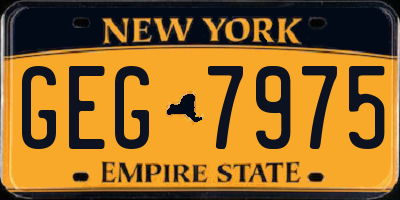 NY license plate GEG7975