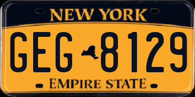 NY license plate GEG8129