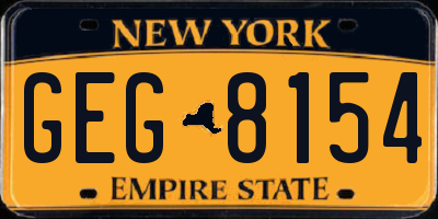 NY license plate GEG8154