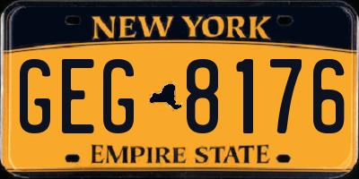 NY license plate GEG8176
