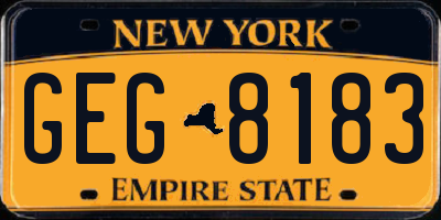 NY license plate GEG8183