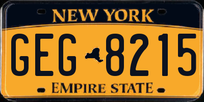 NY license plate GEG8215