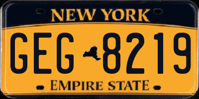 NY license plate GEG8219