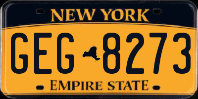 NY license plate GEG8273