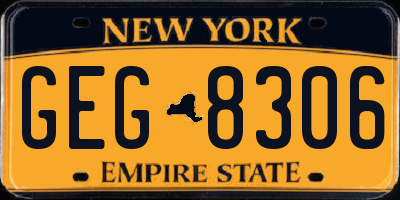 NY license plate GEG8306