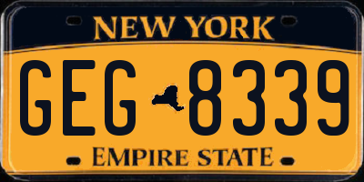 NY license plate GEG8339