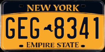 NY license plate GEG8341
