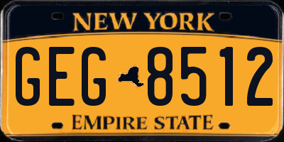NY license plate GEG8512