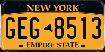 NY license plate GEG8513