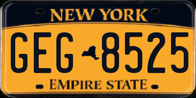 NY license plate GEG8525