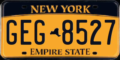NY license plate GEG8527
