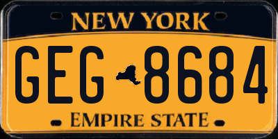 NY license plate GEG8684