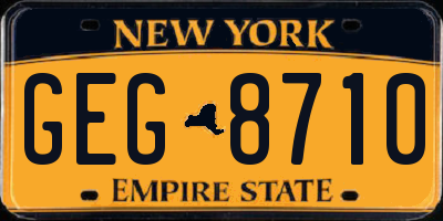 NY license plate GEG8710