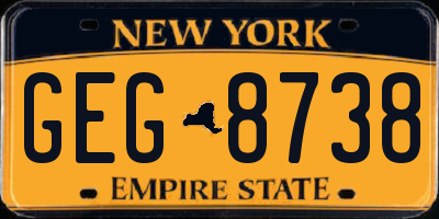 NY license plate GEG8738