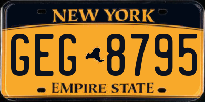 NY license plate GEG8795