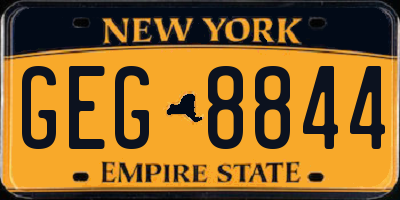 NY license plate GEG8844