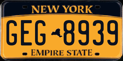 NY license plate GEG8939
