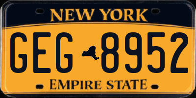 NY license plate GEG8952