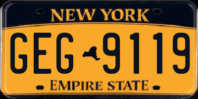 NY license plate GEG9119