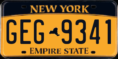 NY license plate GEG9341