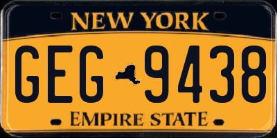 NY license plate GEG9438