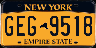 NY license plate GEG9518