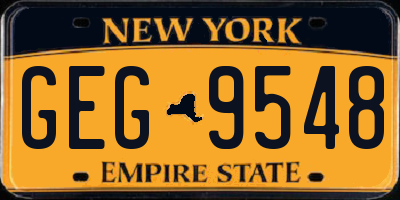NY license plate GEG9548