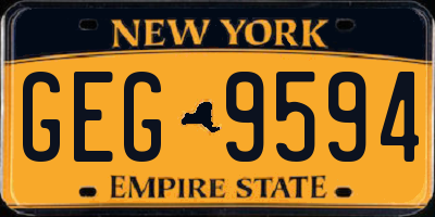 NY license plate GEG9594