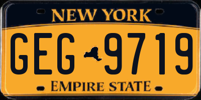 NY license plate GEG9719