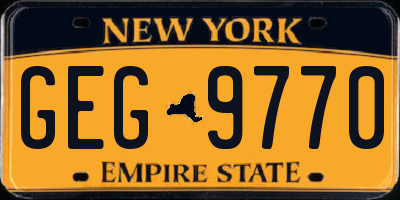 NY license plate GEG9770