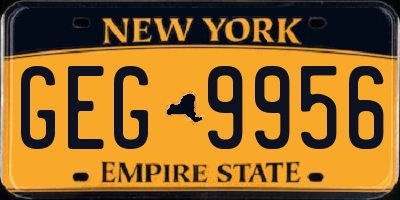 NY license plate GEG9956