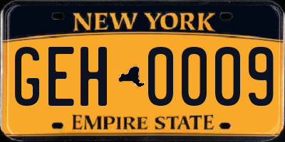 NY license plate GEH0009