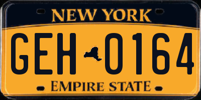 NY license plate GEH0164