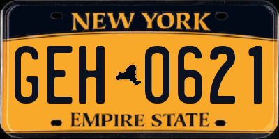 NY license plate GEH0621