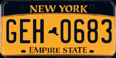 NY license plate GEH0683