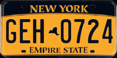NY license plate GEH0724