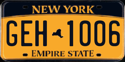 NY license plate GEH1006