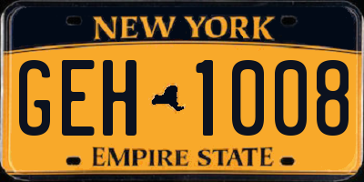 NY license plate GEH1008