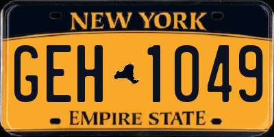 NY license plate GEH1049