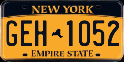 NY license plate GEH1052