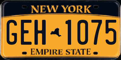 NY license plate GEH1075