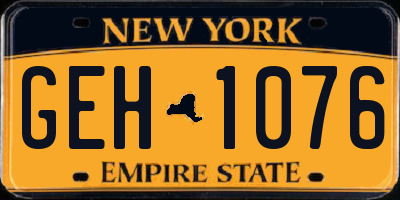 NY license plate GEH1076