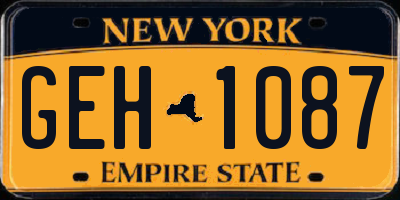 NY license plate GEH1087