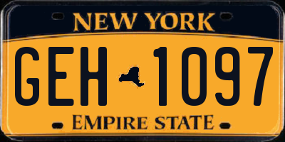 NY license plate GEH1097