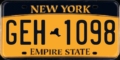 NY license plate GEH1098