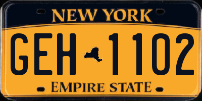 NY license plate GEH1102