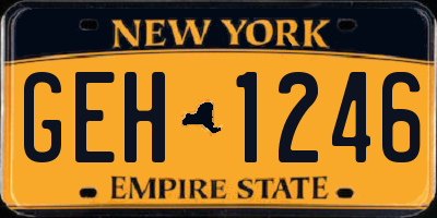 NY license plate GEH1246