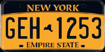 NY license plate GEH1253
